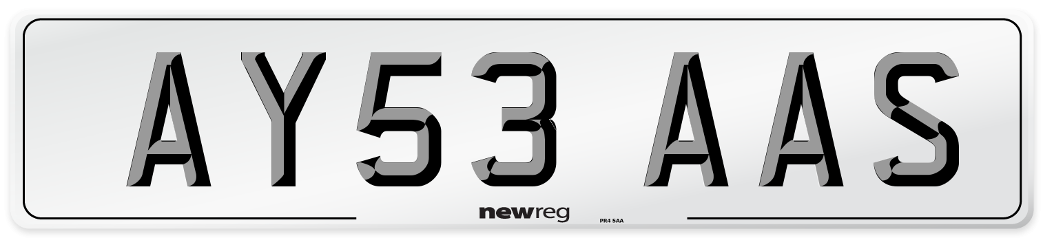 AY53 AAS Number Plate from New Reg